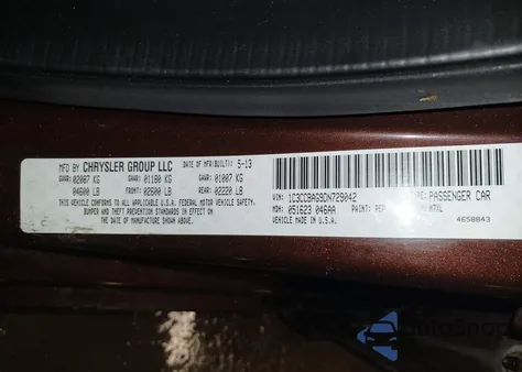 2013 Chrysler 200 Lx from USA, damaged, VIN 1C3CCBAG9DN729042